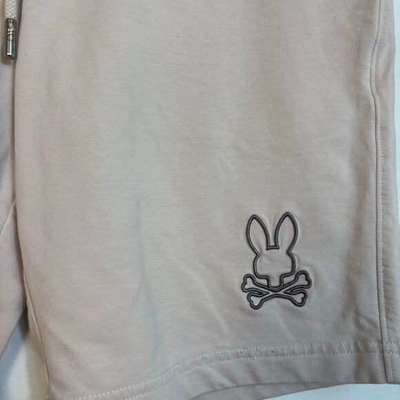 Psycho Bunny Mens Rodman Micro French Terry Sweatshort Size Small Natural Linen - Picture 6 of 13